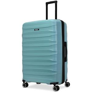 World Traveler Dejuno Motley Lightweight Hardside Expandable Spinner Luggage, Blue, Large Checked