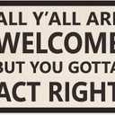 2 x Welcome Sign Funny Welcome Banner, Trendy Retro Wall Hanging, Wall Decor, Banner Flag, Wall Flag Classroom Playroom Home Entryway Living Room Office Decor, Banner for Room, Black and White