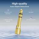 VCE 6.35mm Male to 3.5mm Female 1/4 inch to 1/8 inch 24K Stereo Audio Jack Adapter for Aux Cable, Guitar Amplifier, Headphone, 2 Pack