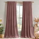 StangH Mauve Velvet Curtains 108 inches Long for Living Room, Wild Rose Back Tab Thermal Insulated Window Drapes for Bedroom/Nursery Girls, Elegant Backdrop Decors for Party, W52 x L108, 2 Panels