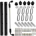 Billet Fuel Rail Kit Compatible With LS LS2 LS3 LS6 Stock Intake Manifold 6AN+Hardware