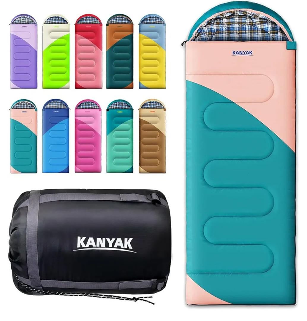 Camping Sleeping Bag, 32℉ Sleeping Bags for Adults Kids Teens Cold Weather Warm Sleeping Bag Winter for 3-4 Season Camping, Camping Gear Equipment, Traveling, and Outdoors