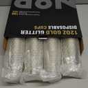 N9R 100PCS 12oz Gold Plastic Cups, Gold Glitter Disposable, Elegant Wedding and Party Cups (Gold Glitter-100PCS)
