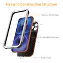 DGYSG Carbon Fiber Case for iPhone 17 Pro Max Compatible with Magsafe, Luxury Aluminum Metal with Silicone Bumper Heavy Duty Military Protection Cover with Camera Lens Protector Stand, Titanium