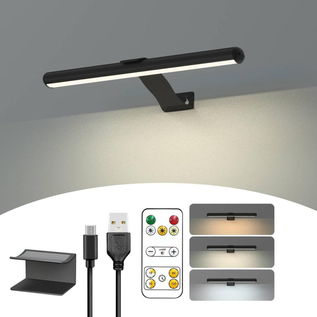 Wireless Picture Light Rechargeable, 2 in 1 Painting Light with Remote, 300LM Art Battery Display Lamp Dimmer Timer, 3 Modes Magnetic Wall Light for Artworks Dartboard [Energy Class F]