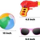 PROLOSO Neon Kids Sunglasses,Inflatable Beach Balls & Squirt Water Guns Fun Beach and Pool Party Favors Bulk Pack of 36