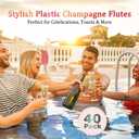 Lazyshine Plastic Champagne Flutes Disposable Wine Glasses - 40 Pack 4.5Oz Clear Mimosa Cocktail Cups Bulk for Wedding Women's Day Party Supplies Engagement Decor, Copas De Plastico Para Brindis