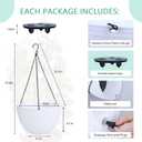 summer flower 2 Pack Self Watering Hanging Planters 9.9 Inch Hanging Baskets Plant Pots for Indoor Outdoor Halloween Hanging Plant Holder for Garden Porch Ceiling -White, Plant Not Included