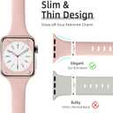 Lerobo Thin Slim Bands Compatible with Apple Watch 40mm 38mm 44mm 45mm 46mm 42mm 41mm 49mm SE iWatch Bands Ultra 3 2 1 Series 11 10 9 8 7 6 5 4 3 2 1 for Women Men, Soft Narrow Sport Strap Wristband (Black/ Nude/ Starlight/ White/ Sand Pink/ Smoke Violet)