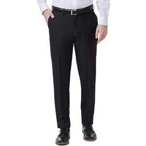 Haggar Mens Premium Comfort Stretch Slim Fit Dress Pants, Black, 38W x 30L US