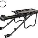ROCKBROS Rear Bike Rack Bike Cargo Rack Adjustable Bicycle Luggage Carrier Rack Rear Quick Release Mountain Bike Pannier Rack with Elastic Band and Reflector, Most 165 lbs Capacity