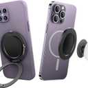 MINDSKY Dual-Sided Magnetic Phone Ring Holder Cell Phone Grip Stand Compatible with Magsafe Cases iPhone 12 13 14 15 Series (Dual Magnet)