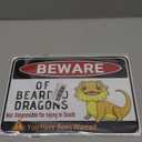 Beware of Bearded Dragons Sign - Fun Tank Accessory and Decor for Bearded Dragon Enthusiasts | Humorous Warning Sign for Reptile Room, 12" * 8" (036)