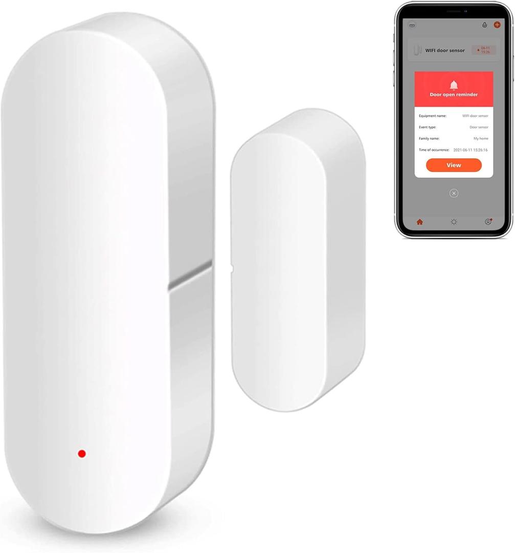 WiFi Door and Window Sensor: Wireless Contact Sensor with Free App Notification Alerts, Smart Door Sensor for Alarm System & Smart Home Automation, Compatible with Alexa Google Home(1Pack) WiFi Door and Window Sensor: Wireless Contact Sensor with Free App Notification Alerts, Smart Door Sensor for Alarm System & Smart Home Automation, Compatible with Alexa Google Home(1Pack)