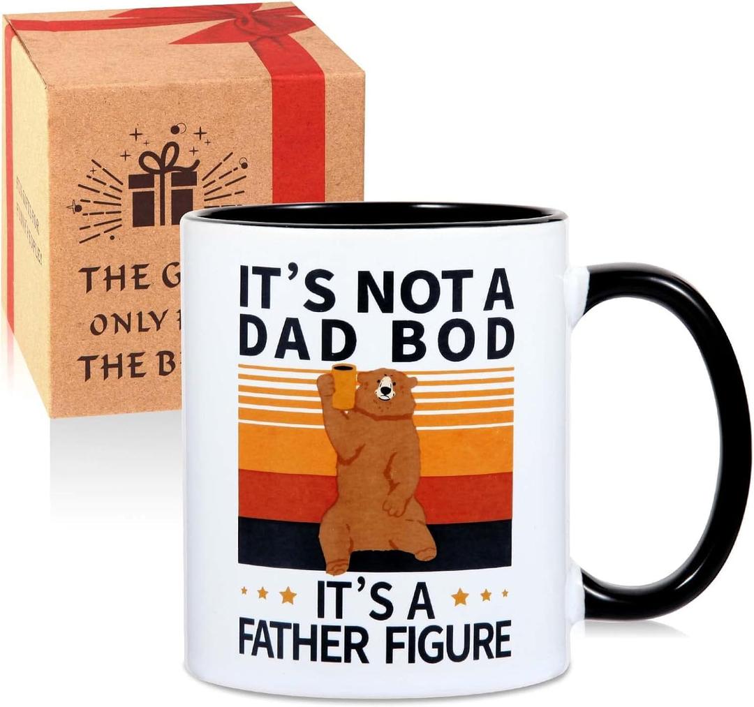 Luka Tech Father Day Gifts,'It's Not a Dad BOD,It's a Father Figure'Fathers Day Mug/Dad Mug.Gifts for Men/Him,Father's Day Gifts from Daughter/Son.Birthday