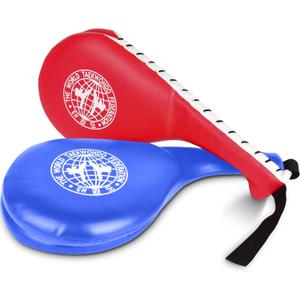 Taekwondo Kick Pads 2PK, Karate Martial Arts Training Equipment Kicking Target Pad, Double Strike Boxing Pads for Kids Youth Adult (Blue&Red)