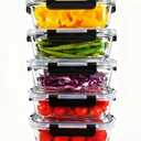 5Pack 35oz Glass Storage Containers with Lids, Airtight Glass Meal Prep Containers, BPA-Free Lunch Containers for Microwave, Oven, Freezer & Dishwasher Safe