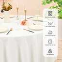 10 Pack Ivory Round Tablecloths - 120 Inch, Polyester Table Cover for Round Table, Stain and Wrinkle Resistant Washable Fabric Tablecloth, Polyester Tablecloth for Wedding Banquet Parties
