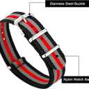 meekoo 10 Pieces Nylon Watch Strap Military Replacement Watch Band with Stainless Steel Buckle for Men and Women's Band Replacing, 18 mm(Classic Colors)