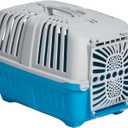 MidWest Homes for Pets Spree Travel Carrier - Hard-Sided Dog & Cat Carrier, Small Pet Travel Crate with Handle, Ventilated Design, Durable Plastic Door, Easy Assembly, 19-Inch, Blue