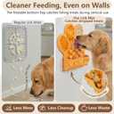 Dog Lick Mat with Suction Cups, Slow Feeder & Enrichment Mat for Dogs & Cats, Silicone Feeding Mat for Wet & Dry Food, Anxiety Relief, Mess-Free Foldable Pocket Design, Orange
