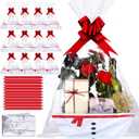 Yeaqee 36 Pcs 12 Pack 8 x 10 Inch Christmas Baskets for Gifts Empty Baskets with Bows Ribbons Bulk Snowman Thank You Appreciation Gift Box for Holiday Party Favors