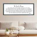 FZMHASLWW Our Father Prayer Wall Decor 32"X12" Bible Verse Scripture Inspirational Quotes Sign Christian Large Wood Framed Wall Hanging Art (Black
