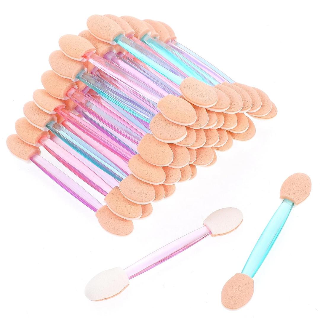 500Pcs Disposable Eyeshadow Applicator Bulk - 2.44" Dual Sides Eye Shadow Sponge Applicator - Disposable Foam Makeup Brush Sponge Tipped for Women Lady Girls(Mixed Colors)