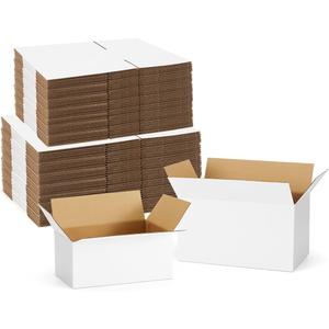 Assorted-Sizes-Shipping-Boxes-40-Pack: 9x6x4 & 11x6x6 Small-Shipping-Boxes-Mailers, White Corrugated-Cardboard-Boxes-for-Packing-Small-Business Mailing