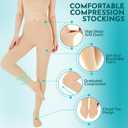 20-30mmHg Compression Pantyhose for Women Graduated Support Compression Tights Closed Toe Medical Compression Stockings High Waist Compression Leggings for Varicose Veins, Edema, DVT Beige, Large