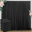 30 ft x 10 ft Wrinkle Free Black Backdrop Curtain for Parties, 6 Panels 10ft Polyester Black Photo Backdrop Drapes for Graduation Birthday Wedding Party Stage Curtains, Thick Bulk Background Curtains