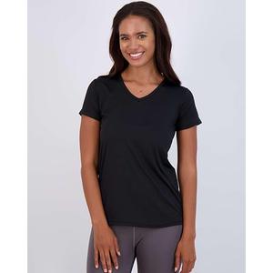 Real Essentials 1Pack: Women's Dry Fit Short Sleeve V Neck Workout Top - Fitness Gym Athletic Yoga T-Shirt (Plus) (X-Large)