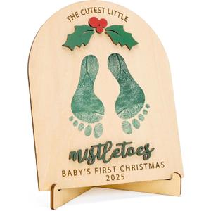 Baby Footprint Kit - Newborn Gifts - Baby's First Christmas Keepsake - Baby First Christmas Ornament 2025 - My Firsts Christmass Ornament 2025 - Babies Boy Firstt Christmass