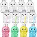 Baderke 12 Pcs Easter Bunny Rabbit Plastic Cups with Lid and Straw 8.5oz Colorful Bunny Theme Cups Spring Beverage Drinking Bottles for Easter Party Supply Anniversary Wedding Birthday Dinner