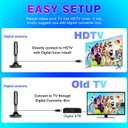 HIDB TV Antenna for Smart TV Indoor, Digital Indoor TV Antenna for Local Channels with Strong Magnetic Base, Easy Installation, Long Range Reception, 4K HD 1080P, 10ft Cables