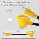 50 Amp to 110 Rv Adapter 3 Prong 12 Inch, NEMA 5-15P Male to NEMA 14-50R Female, Heavy Duty RV Electrical Adapter Cord for Camper, STW 10AWG 15A 125V 1875W, Yellow, ETL Listed