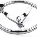 13.5 Inch Boat Steering Wheel with 3/4 Tapered Shaft, Anti-Slip Knurling Steering Wheel with Turning Knob 1/2"-20 Nut for Teleflex Manual Cable Type Steering Helm
