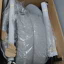 Sweetcrispy Dining Chairs Set of 2, Boucle Upholstered Modern Mid Century Round Kitchen Chairs with Curved Backrest & Metal Legs for Vanity, Living Room - Classic Grey