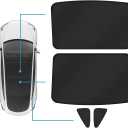 4PC Tesla Model 3 Roof Sunshades, 2 in 1 Ice Crystal Sunshades for Tesla Model 3 2021-2023 with Triangular Sun Shades UV/Sun Protection Heat Insulation