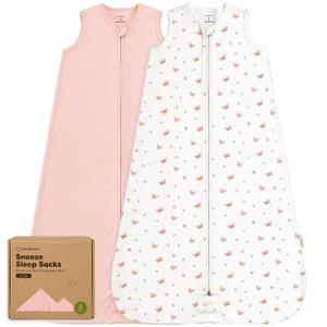 2-Pack Baby Sleep Sacks,Zipper Wearable Blanket-0.5TOG Organic Cotton,Lightweight,Soft Cozy Toddler Sleeping Sack 12-24 months,Easy to Wear Large Newborn Transition Swaddles Sleepsacks(Butterflies, L) (White, L)