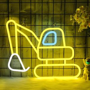 Excavator Neon Sign, Vibrant LED Light Decoration, Construction Decor for Boys Room, Bedroom, Playroom, Man Cave  Ideal Gift for Kids and Teens