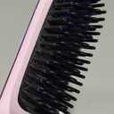 Cordless Hair Straightener Brush, Mini Ionic Straightener Brush, Portable 140℃-200℃, 3 Temperature Settings, with LED Display, Great for Travel and Daily Use (Purple)