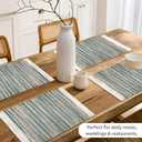 Hausattire Woven Jute Placemats, Teal, Set of 4, 13x19 Inches