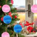 PRETYZOOM Colorful Silk Thread Ball Christmas Ornaments Pendant 1.57 Inch Decorative Balls for Holiday Tree and Party Decorations