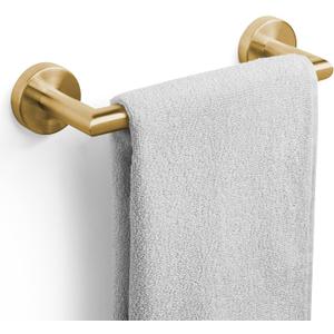 JunSun Bathroom Towel Bar 9 Inch Brushed Gold Towel Racks Wall Mount Bath Hand Towel Holder Modern Home Decor Towel Rod Bathroom Hardware Stainless Steel Towel Hanger Gold Towel Rail Single Towel Bars