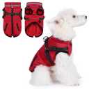 Gyuzh Dog Coat with Harness,Dog Coats for Small Dogs,Warm Fleece Winter Puppy Jacket,Waterproof Jacket with Harness Built in for Small Medium Large Dogs
