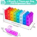 Cruxer Monthly Pill Organiser 3 Times a Day, Detachable 31 Day Pill Box, Travel 3 Times Pill Container, Pill Case 1 Month 32 Compartments, Tablet Organiser to Hold Vitamins, Fish Oil, Supplements