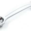 JETLAND Cabinet Drawer Crystal Pulls, 4-Pack, White with Clear Glass, 4" Hole Centers, Shining Daisy, Cabinet Handles for Dresser Nightstand Furniture, PW6738WW102