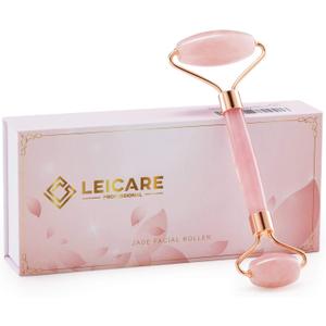 Jade Roller for Face - Rose Quartz Face Roller Skin Care - Stone Facial Roller, Face Massager for Women, Relieve Stress, Remove Wrinkles Eye Puffiness