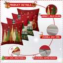 BBOLDIN Farmhouse Christmas Throw Pillow Covers 18x18 Couch Cushion Covers, Rustic Country Xmas Sled Tree Snowflake Decorations for Office Bedroom Sofa, Holiday Red Pillow Cases Winter Decor Set of 4